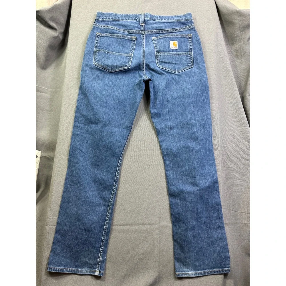 Carhartt Relaxed Fit Straight Leg Jeans Men's 31x30 Medium Wash Blue Denim - Picture 4 of 14